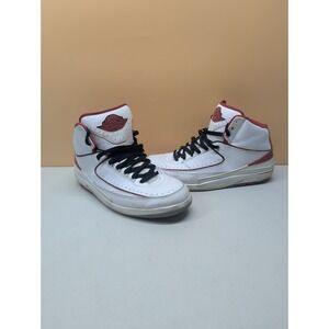 Air Jordan 2 Retro Chicago Home White Red Leather 385475-102 Men's Size 11